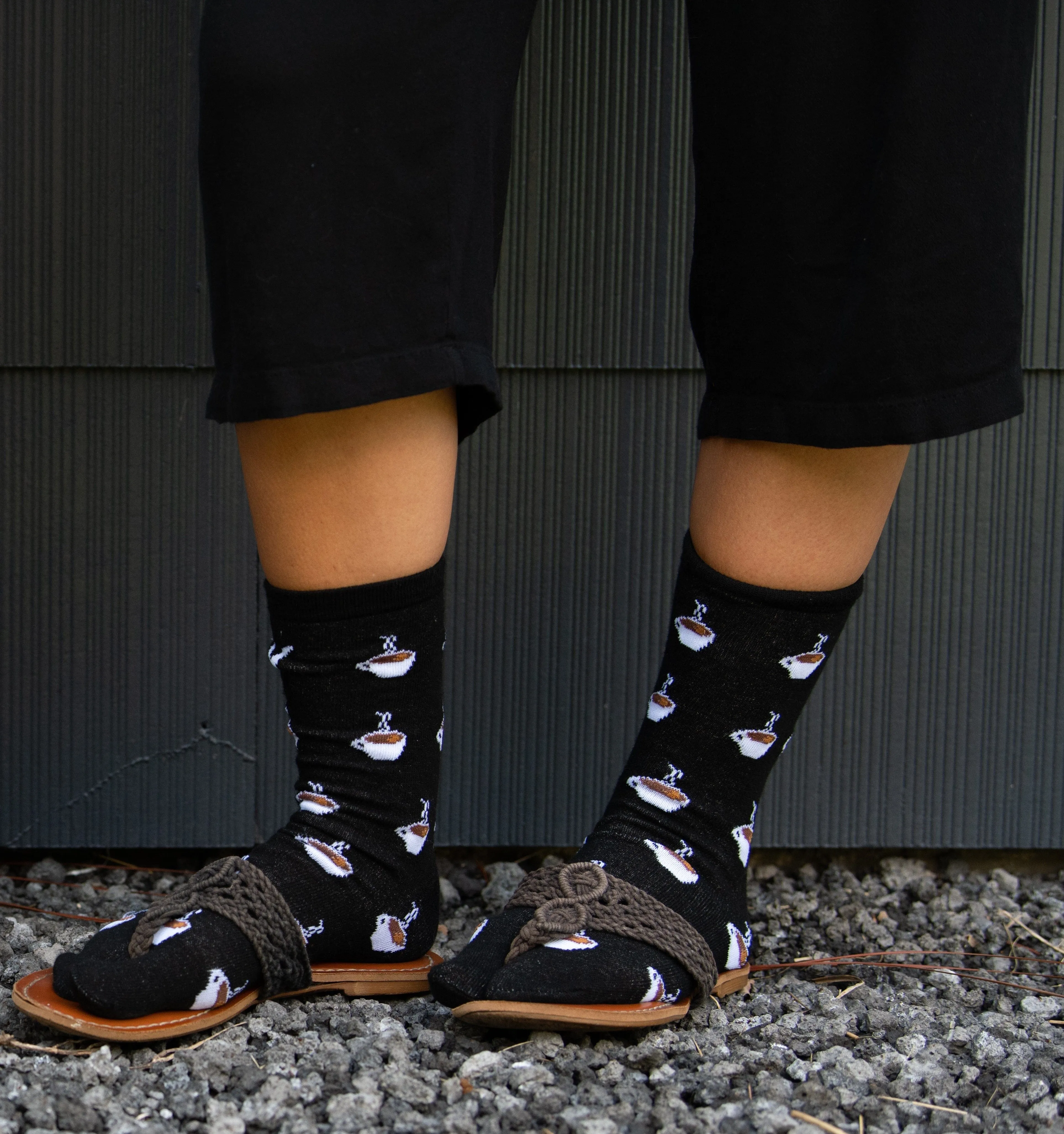 V-Toe Socks, Inc Unisex Flip Flop Tabi Socks - Coffee Cups